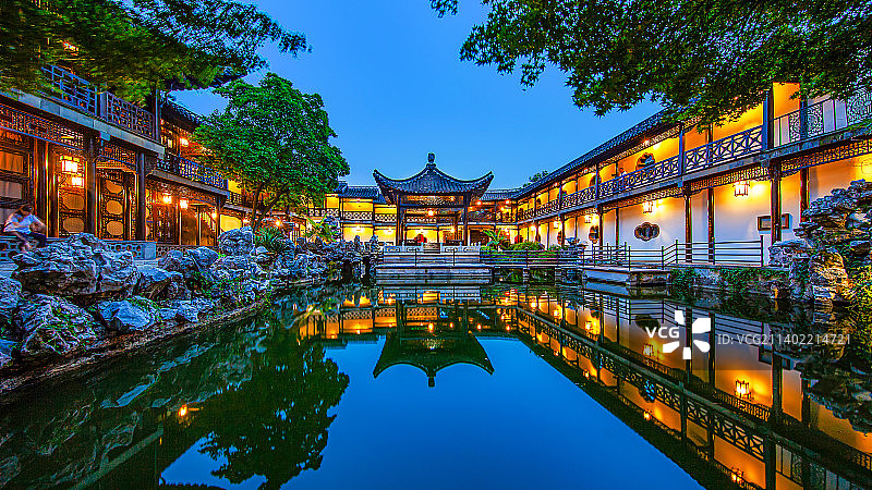 何园之夜，扬州何园图片素材