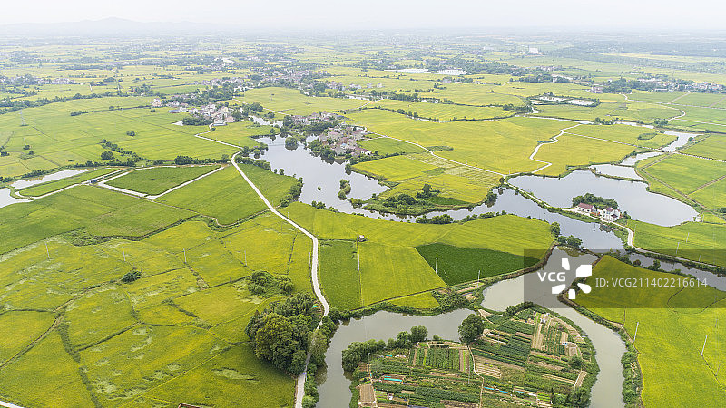 航拍安徽宣城郎溪县建平镇田园秋色图片素材
