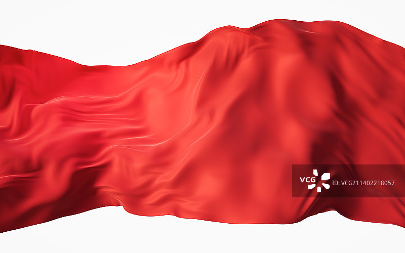 流动的红色布料3D渲染图片素材