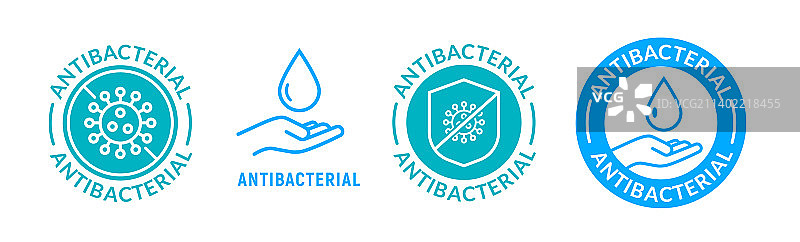 抗菌肥皂标志，抗菌清洁图片素材
