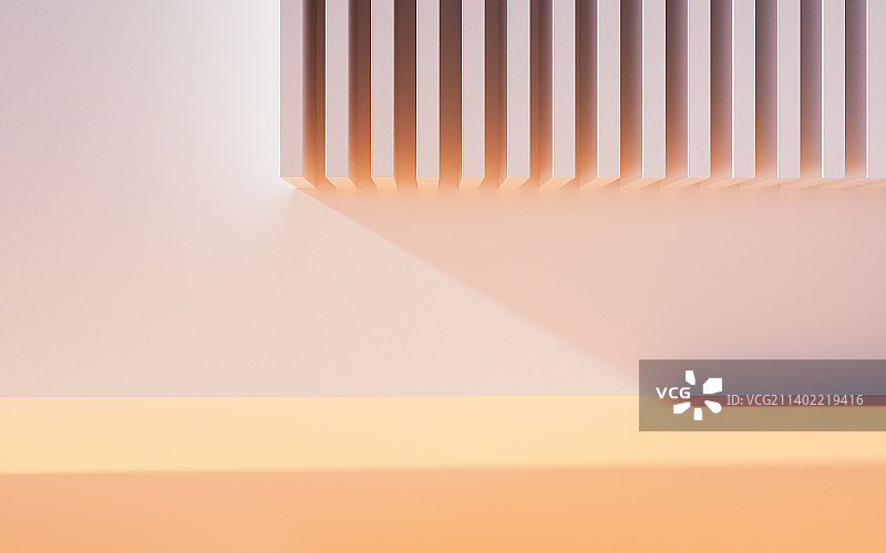 创意几何体建筑空间3D渲染图片素材