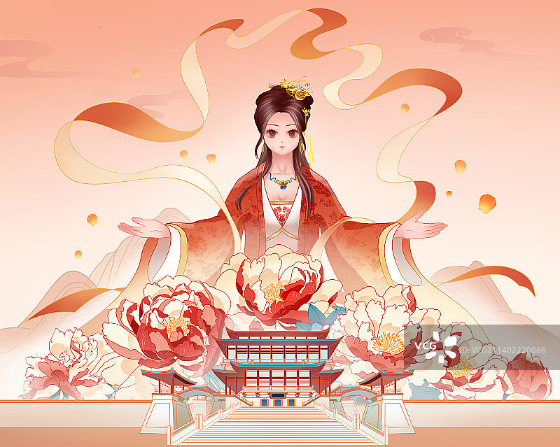 国朝宫殿女人物图片素材