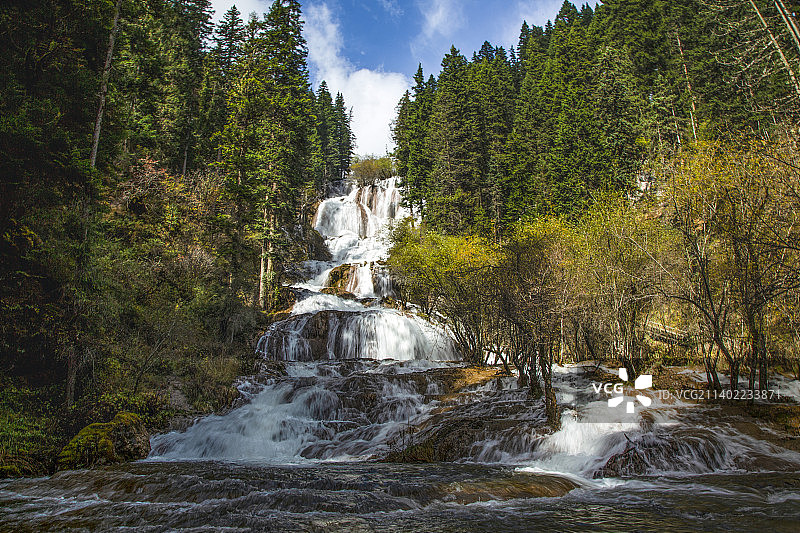 松潘牟尼沟水韵图片素材