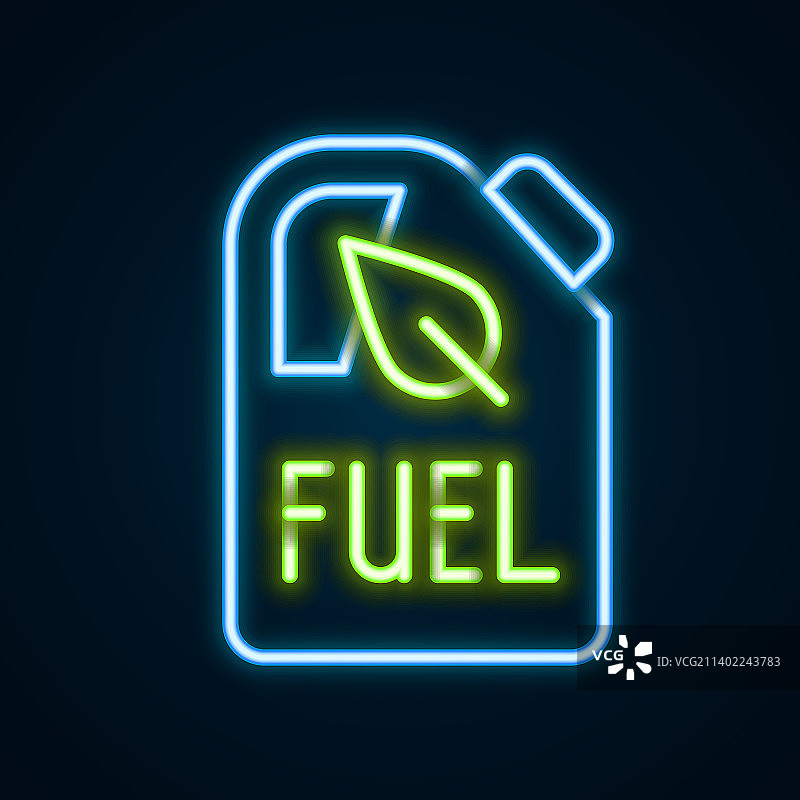 发光霓虹灯生物燃料罐图标图片素材
