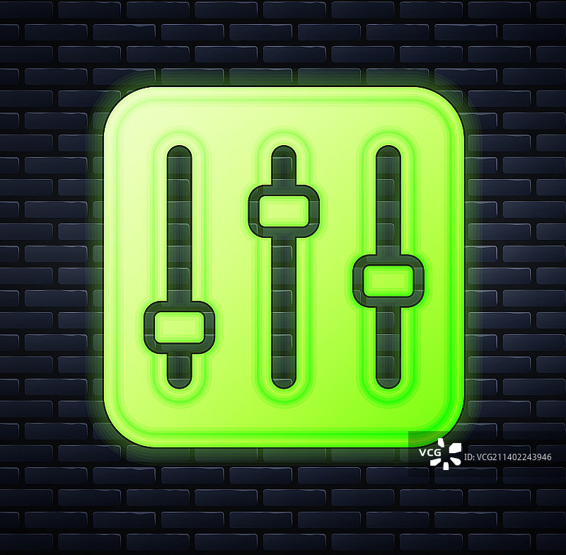 发光的霓虹混音控制器图标图片素材