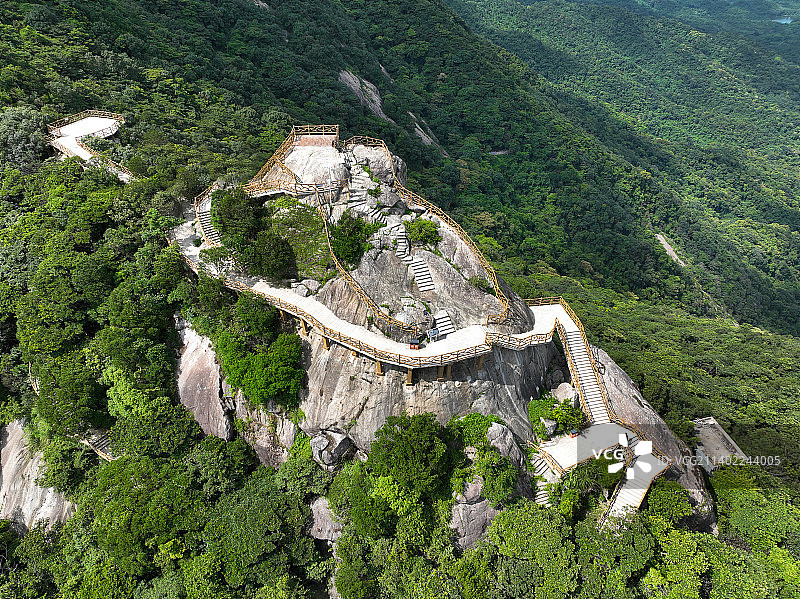 广东省惠州市博罗县罗浮山风景名胜区鹰嘴岩航拍图片素材