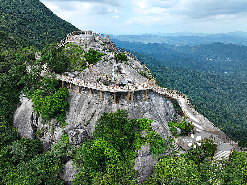 广东省惠州市博罗县罗浮山风景名胜区鹰嘴岩航拍图片素材
