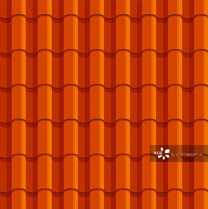 橙色中式屋顶瓦片无缝背景图片素材