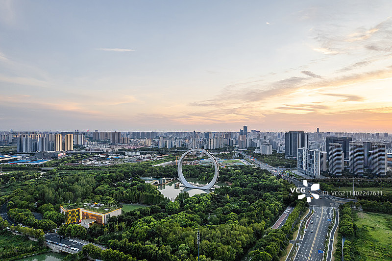航拍江苏省常州市紫荆公园图片素材