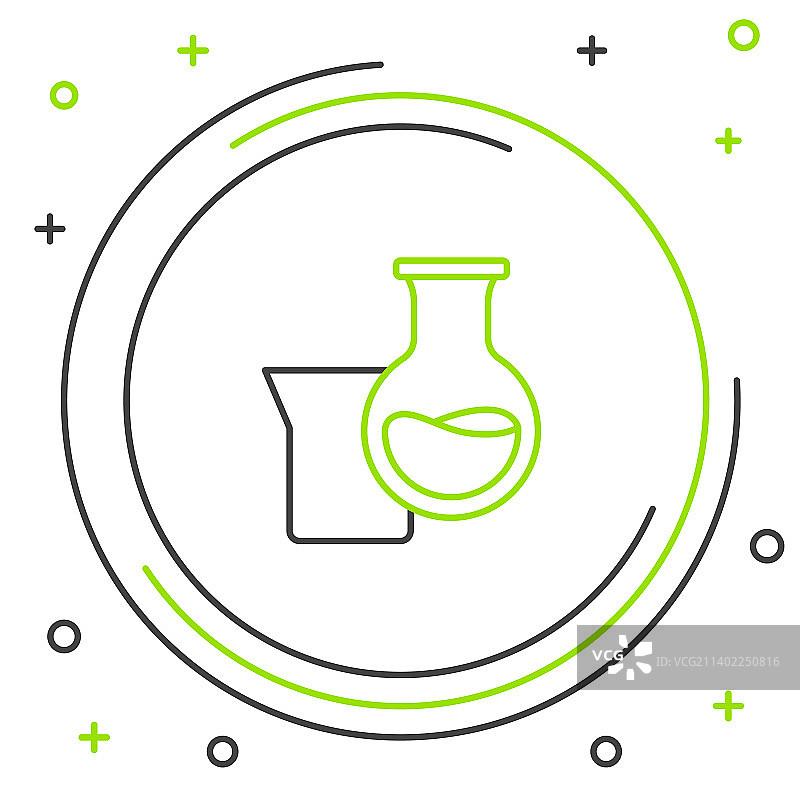 白色背景上的石油试管线性图标图片素材