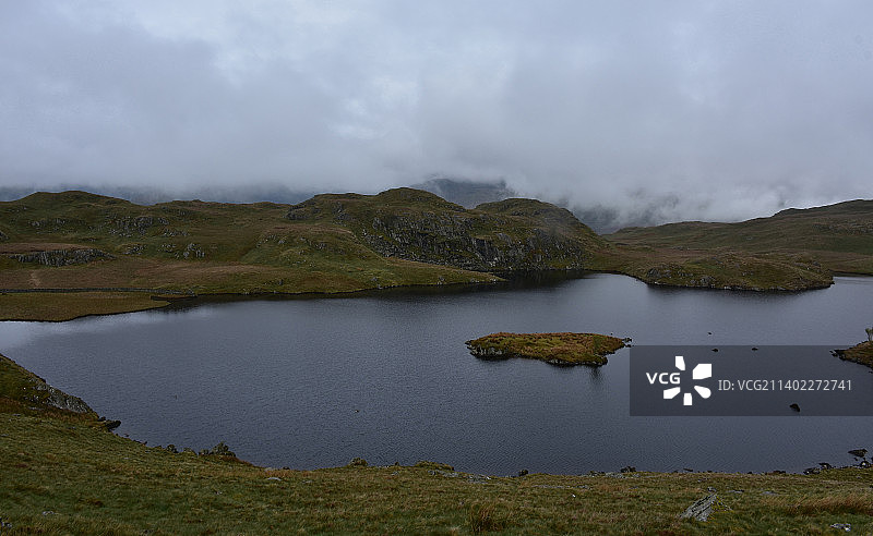 英格兰北部的高山湖泊风景图片素材