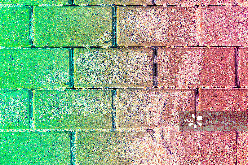 象征禁令的红绿色渐变和铺路石背景图片素材