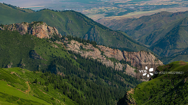山谷的高角度视图图片素材