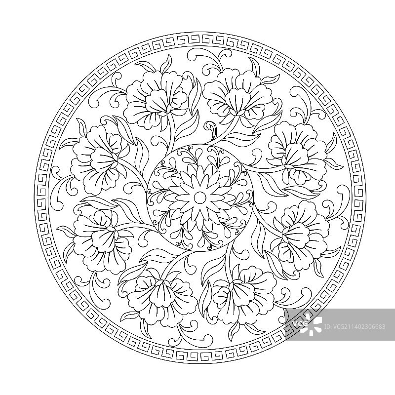 中国传统纹样花卉图案图片素材