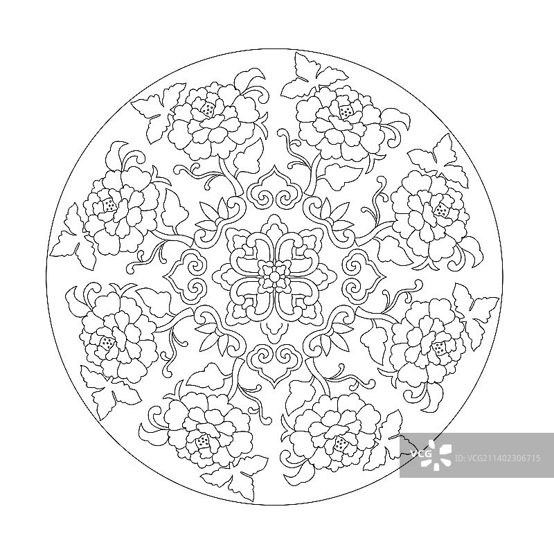 中国传统纹样宝相花纹图片素材