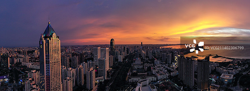 海口国贸晚霞图片素材