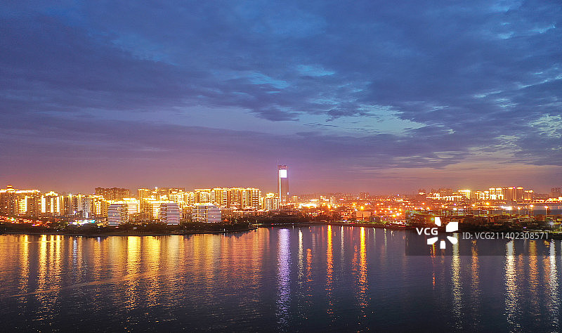 海口夜景图片素材