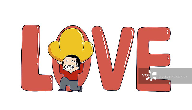 插画：创意爱情结婚的彩礼概念图片素材