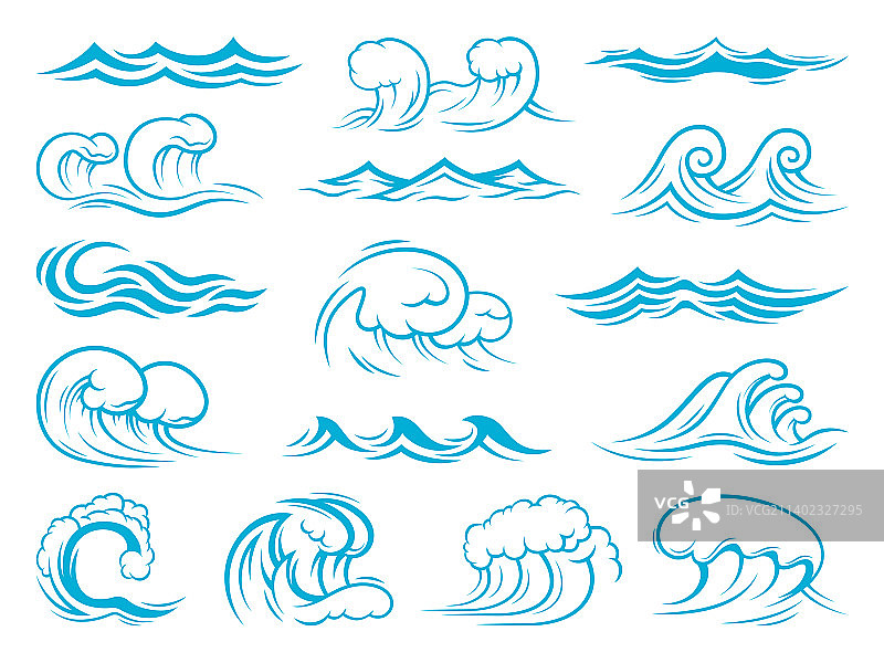 海浪和海啸图标图片素材