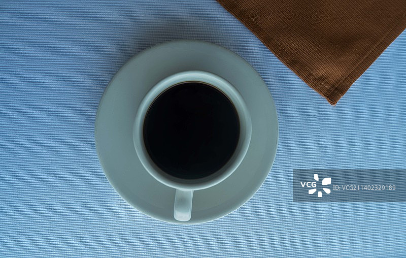 桌上咖啡俯视图图片素材