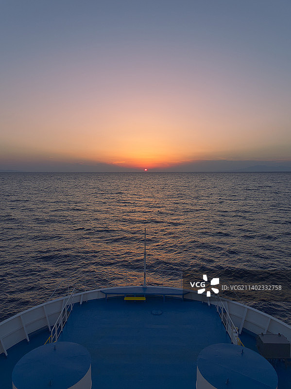 希腊爱琴海的绚丽日落图片素材