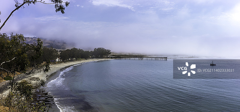 美国加利福尼亚州圣西米恩海景风光图片素材