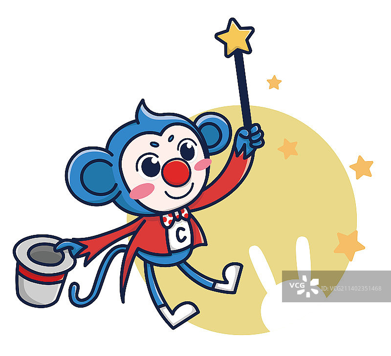 魔术师顽皮猴图片素材