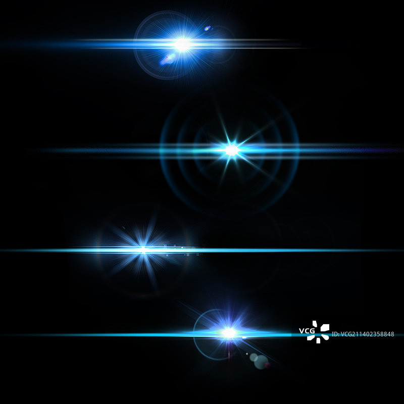 一组黑底光线光效素材图片素材