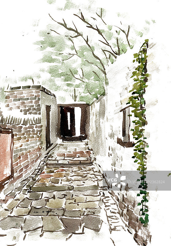 石头胡同图片素材