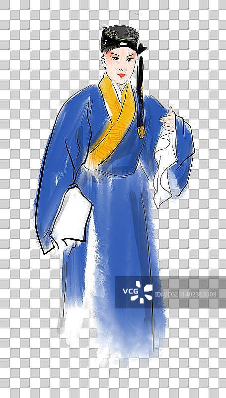 非物质文化遗产插画书生许仙张生图片素材