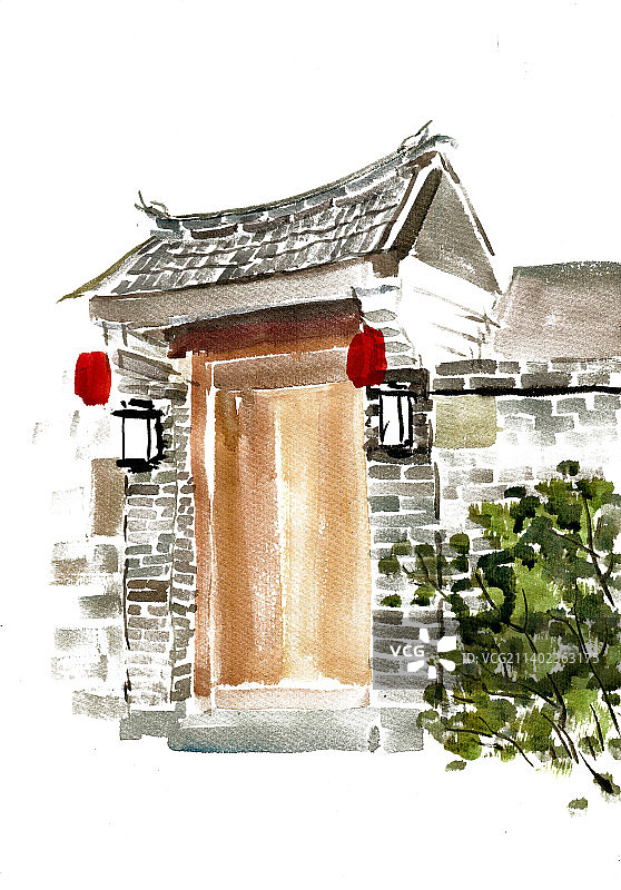 院落的门楼图片素材