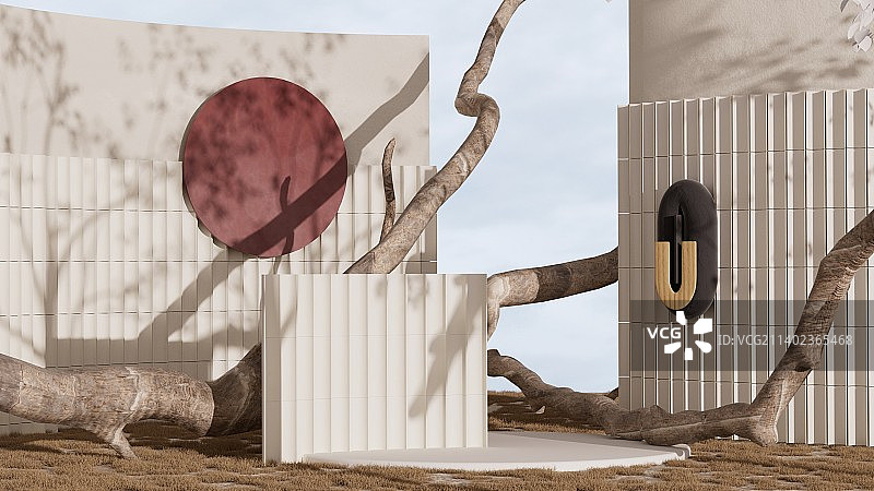 iDSTORE-3D渲染电商场景元宇宙数字艺术产品展示背景图片素材