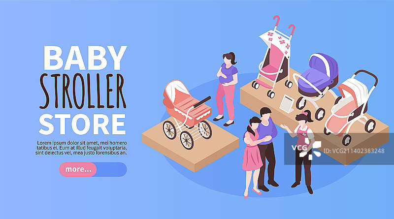 2.5D婴儿车商店图片素材