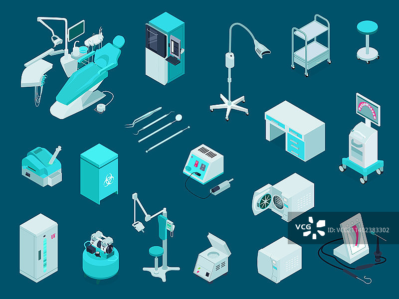 牙科设备2.5D模型图片素材