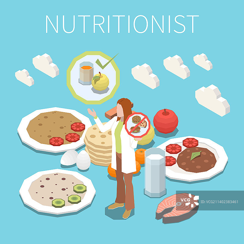 营养师等距插画图片素材
