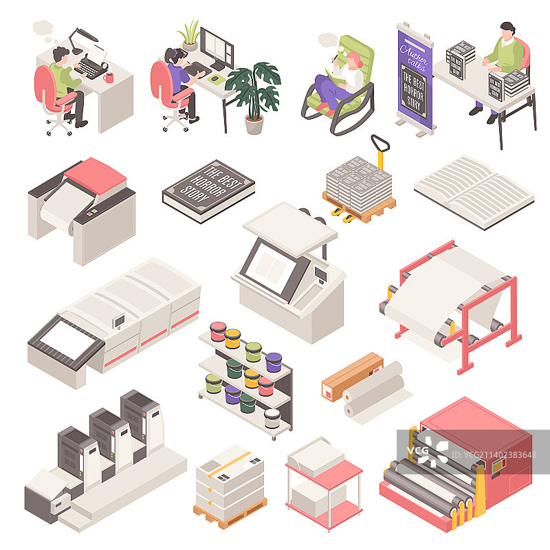 2.5D印刷厂场景图片素材