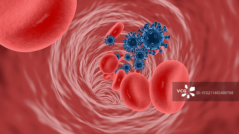 冠状病毒和血细胞图片素材