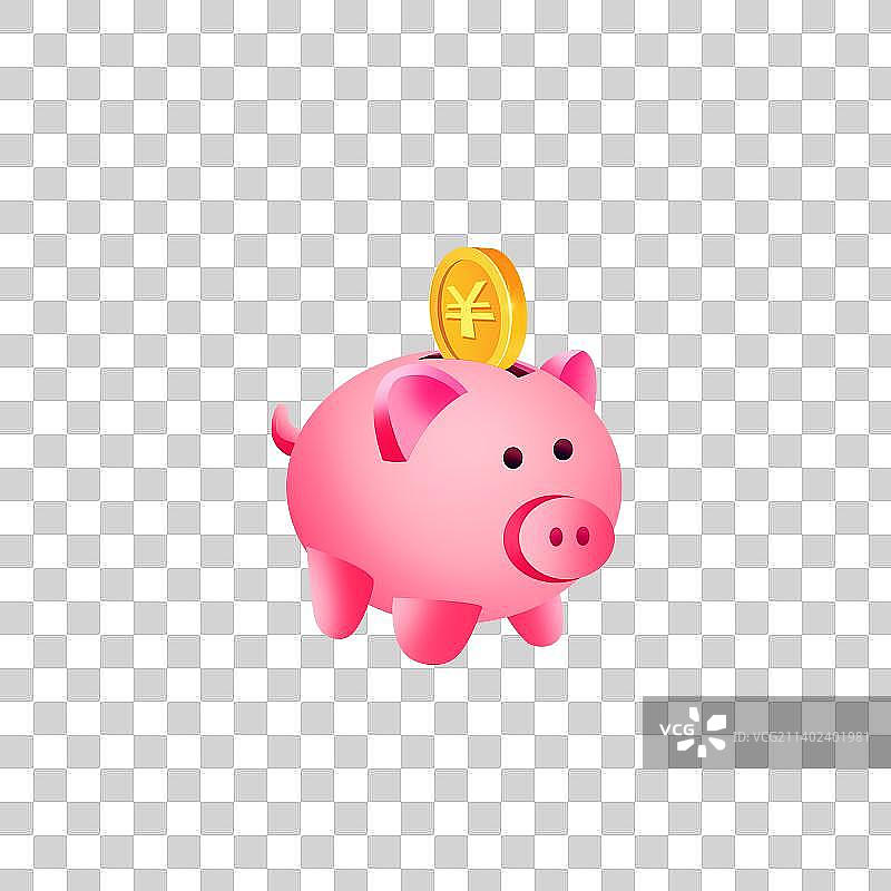 粉色猪猪存钱罐图片素材