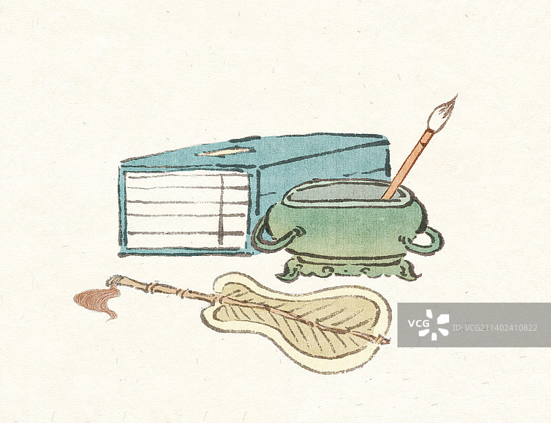 古代书房静物摆件图片素材