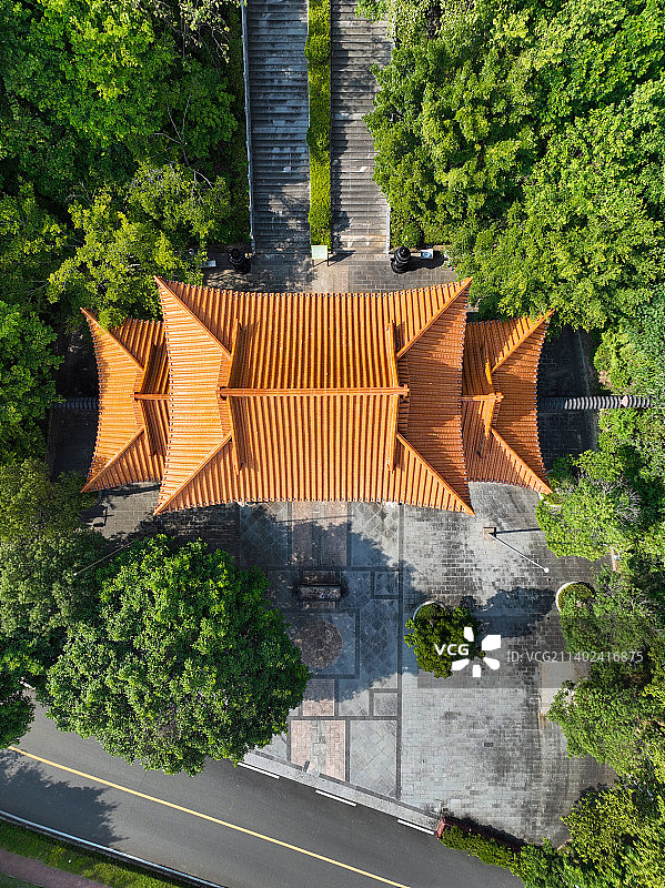 广东省河源市客天下国际旅游度假区巴伐利亚庄园福源寺航拍图片素材