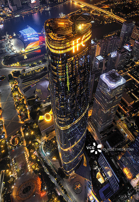 航拍广州西塔图片素材