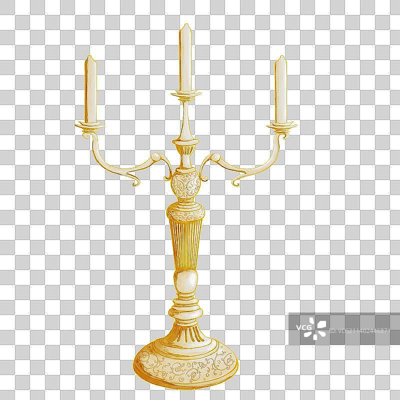 欧式复古金色烛台图片素材