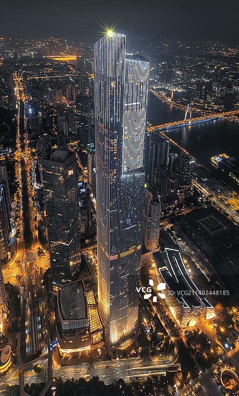 航拍广州东塔图片素材