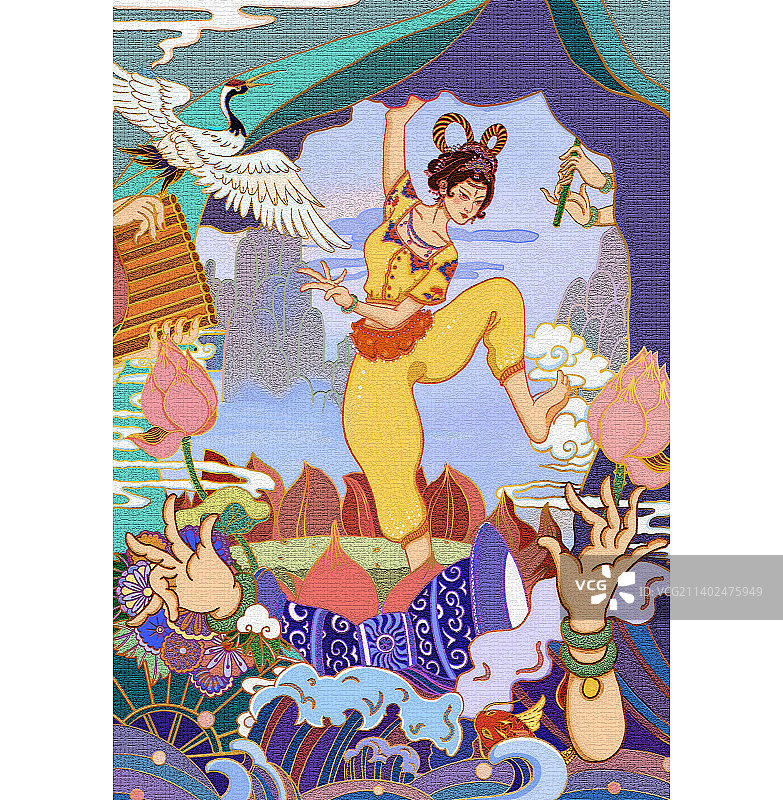 《轻罗漫舞忆敦煌》图片素材