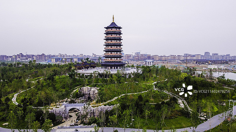 雄安悦容公园—白塔图片素材