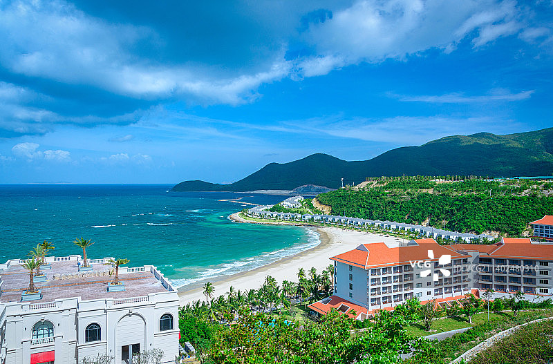 越南芽庄珍珠岛游乐园海边酒店别墅建筑图片素材