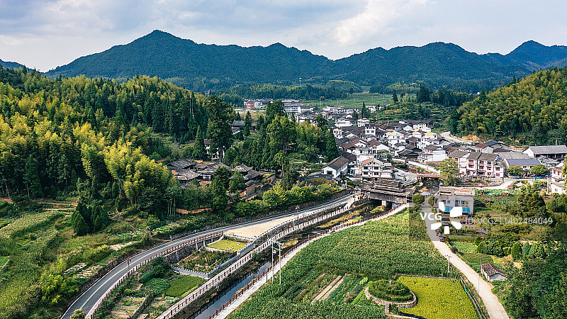 浙江丽水景宁云中大漈景区航拍图片素材