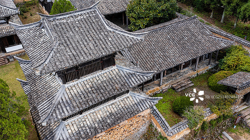 浙江丽水景宁云中大漈景区航拍图片素材