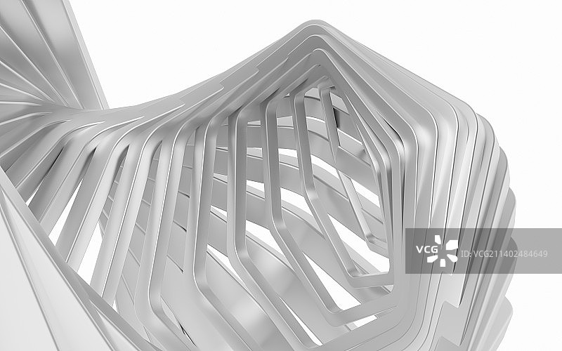 六边形金属框背景3D渲染图片素材