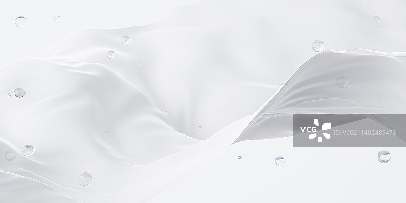 流动的白色布料3D渲染图片素材